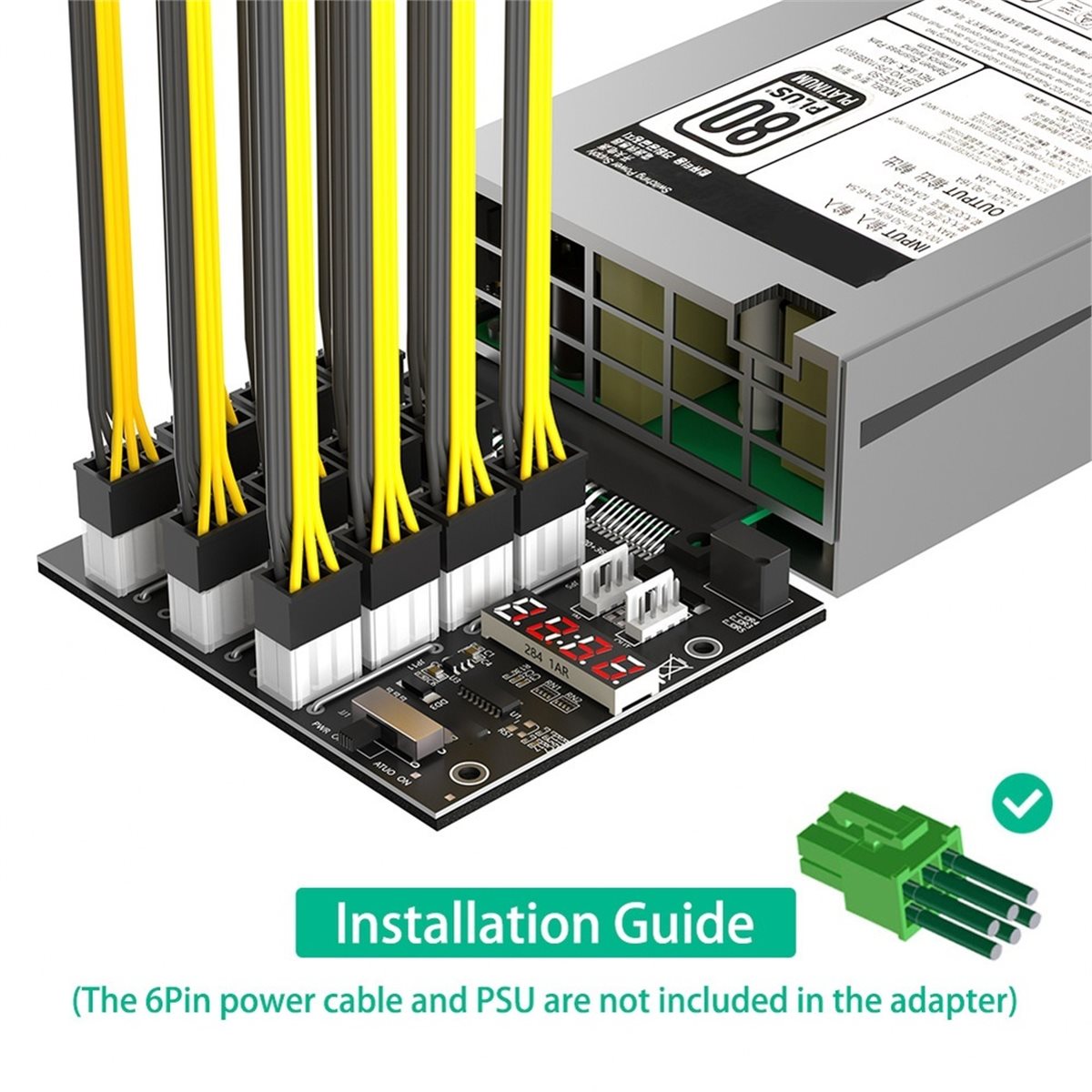 12 Ports PCIe 6Pin Connector B - 2400W Server Psu Breakout Board review and price